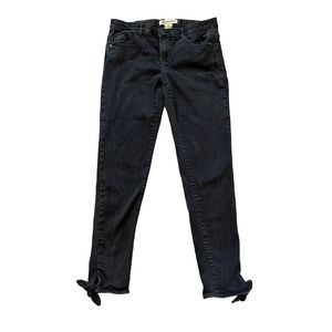 Democracy AB Technology Skinny Jeans Womens Size‎ 4 Black Slimming Ankle Tie Bow